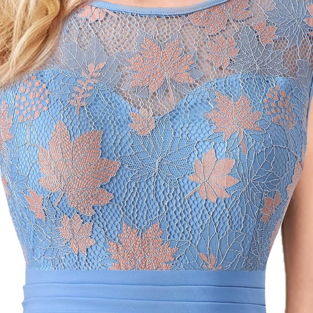 Ruffles evening Prom Wedding Party Maxi Dress - Picture 4 of 12